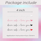 4xDrive Safe,I Love You Rearview Mirror Decal,Cute Car Decal For Women,Rear View Mirror Sticker,Car Mirror Sticker Decal,Car Window Decal,Car Accessory Interior,Car Decor Accessories For Women