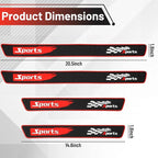 4PCS Car Door Sill Protectors, Sporty Style Anti-Scratch Self Adhesive Vehicle Door Sill Guard, Automotive Entry Edge Step Threshold Protection, Universal for SUV Motorhome Truck