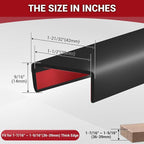 Rubber Edge Trim, Flexible Self Adhesive U Shaped Peel and Stick Edge Banding, 1-1/2"(38mm) U Channel Edge Protector, Edge Guards for Woods, Furniture, 20Ft, Black Color