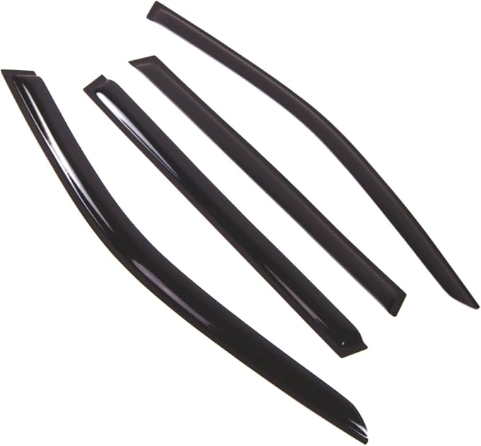 WD2-674 Dark Smoke 4 Pcs Set Window Visor (Outside Mount) Deflector Rain Guard Compatible with 1999-2003 BMW 525i 528i 540i Wagon