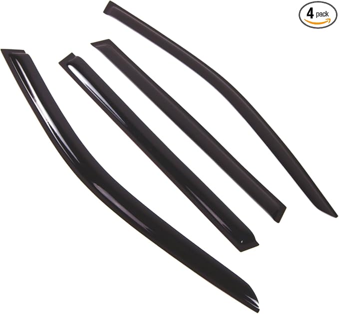 Outside Mount Window Vent Visors Rain Guards Compatible with BMW 525i 528i 540i Wagon 1999-2003 | Side Window Wind Deflectors Rain Shields | Smoke Tinted, 4 Pcs Set, DGWV-674
