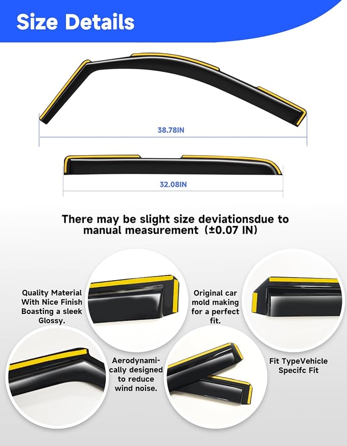 in-Channel Window Rain Guards Fit for Dodge RAM 1500 (New Body Style Includes TRX) 2019-2026 Crew Cab Truck, Extra Durable Vent Visors Window Deflector Vent Shades Car Accessories -4 pcs