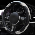 Car Steering Wheel Cover, 15 Inch Leather Breathable Auto Steering Wheel Protector, Comfortable Non-Slip Vehicle Steering Wheel Covers, Universal Car Accessories (White, with Lining)