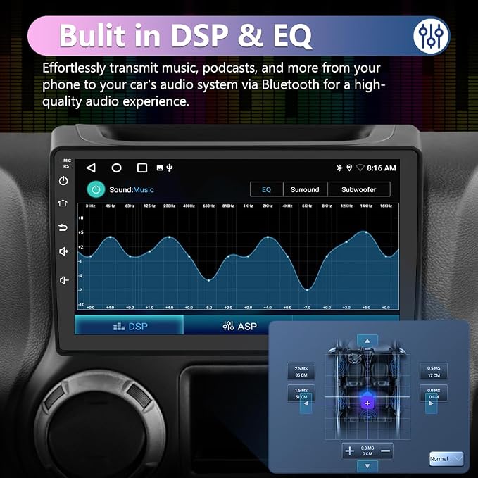 Car Radio for Jeep Patriot Compass 2010 2011 2012 2013 2014 2015 2016, Android 13 Car Stereo with 10.1 Inch Touch Screen, 2GB+32GB, Wireless CarPlay & Android Auto