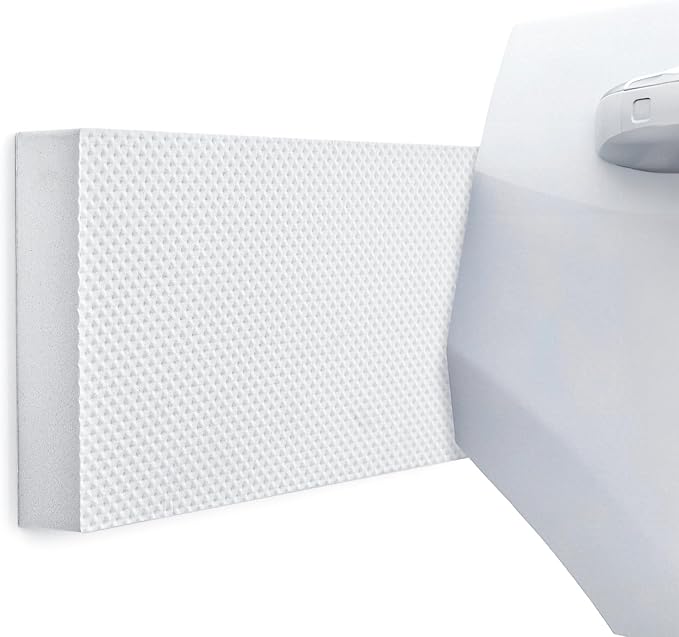 6 Pack White Garage Wall Protectors, Garage Corner Edge Bumper Wall Foam Padding for Car Doors, Self Adhesive EVA Foam Pad for Parking Vehicle