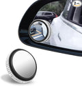 2PCS Blind Spot Mirrors, Convex Car Mirror, 2" Round HD Glass Convex Rear View Mirrors with Frame, 360 Degree Wide Angle Side Rear View Accessories for Most Sedans SUVs Trucks (White)