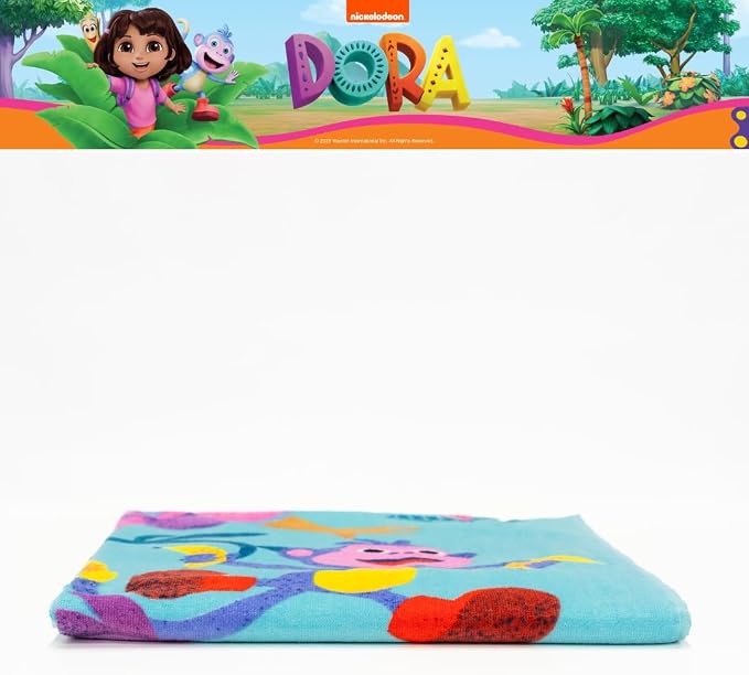 Dora The Explorer Kids Super Soft Cotton Bath/Pool/Beach Towel, 58 in x 28 in, (Offically Licensed Product) by