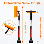 Snow Brush with Ice Scraper, Ice Scrapers, Car Windshieldand Extendable Snow Brush with Foam Grip and 360° Pivoting Brush Head, Detachable Snow Scrapers & Ergonomic Foam Grip for Cars (Orange)