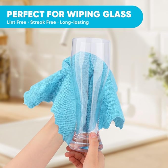 Orighty Microfiber Cleaning Cloth, 200 Pack Microfiber Towels for Cars, Multi-Purpose Shop Towels Cleaning Rags Bulk for Car, Home, Kitchen, 12 x 11 inch
