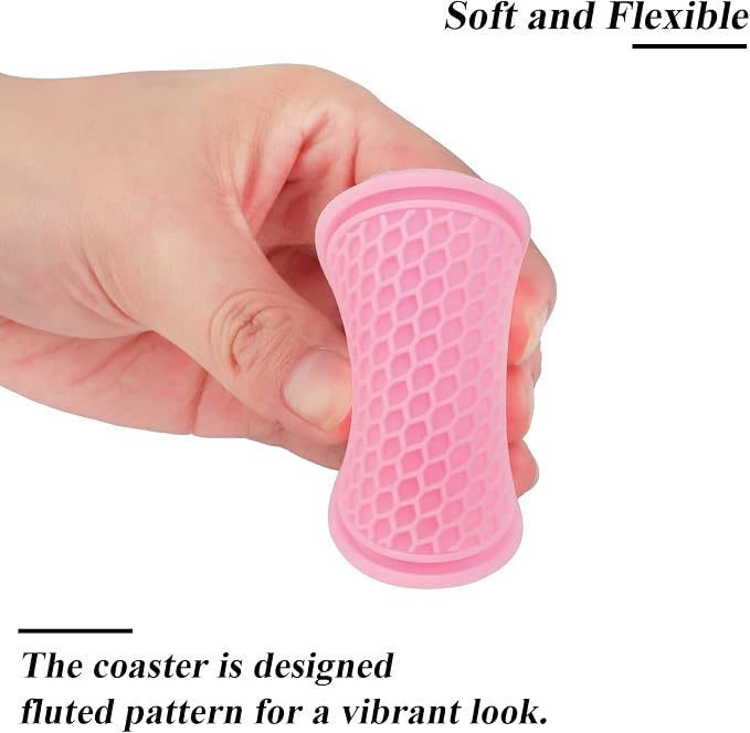 4 Pack Car Coasters, 2.75inch Universal Non-Slip Car Cup Holder Coaster for Car, PVC Cup Pad Mat Car Coasters for Cup Holders for Women (Pink)