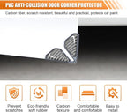 2PCS Car Door Protector Edge Guards for Door Corner, Carbon Fiber Anti-Collision Front Doors Corner Protector Self-Adhesive Sticker, Universal Vehicle Decoration Accessories (Silver)