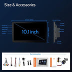 10.1 Inch Double din car Screen,with wireles CarPlay and Android Auto,HD Touch Screen Car Stereo with Mirror Link, Bluetooth 5.0, Backup Camera, AUX,FM/AM Transmitter|Double din carplay Radio