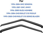 Window Visors Rain Guards for 1994-2004 Chevrolet S10/GMC Sonoma Regular/Extended Cab, Out-Channel Window Vent Wind Deflectors Visors Shades for 95-05 S10 Blazer/S15 Jimmy, 1996-2000 Isuzu Hombre