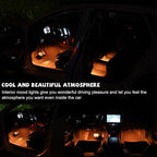 Car LED Strip Light, 24 LED RGB Auto Under Dash Interior Atmosphere Lights, USB Vehicle Decorative Lamp Ambient Night Light Strip, Lighting Kit Car Accessories (Orange)