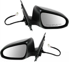 2 Piece Driver and Passenger Side Mirror Assembly Set Electric Adjustment Heated No Memory Black Compatible with 2012-2014 Toyota Yaris TO1320280 TO1321280