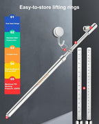 13.5" Dual Head Tire Pressure Gauge, 20-220PSI/2-15Bar High Accuracy Semi trcuk tire Gauge, Heavy Duty Pencil Pressure Gauges Checker for RV & Truck, Stainless Steel Solid Body, Portable