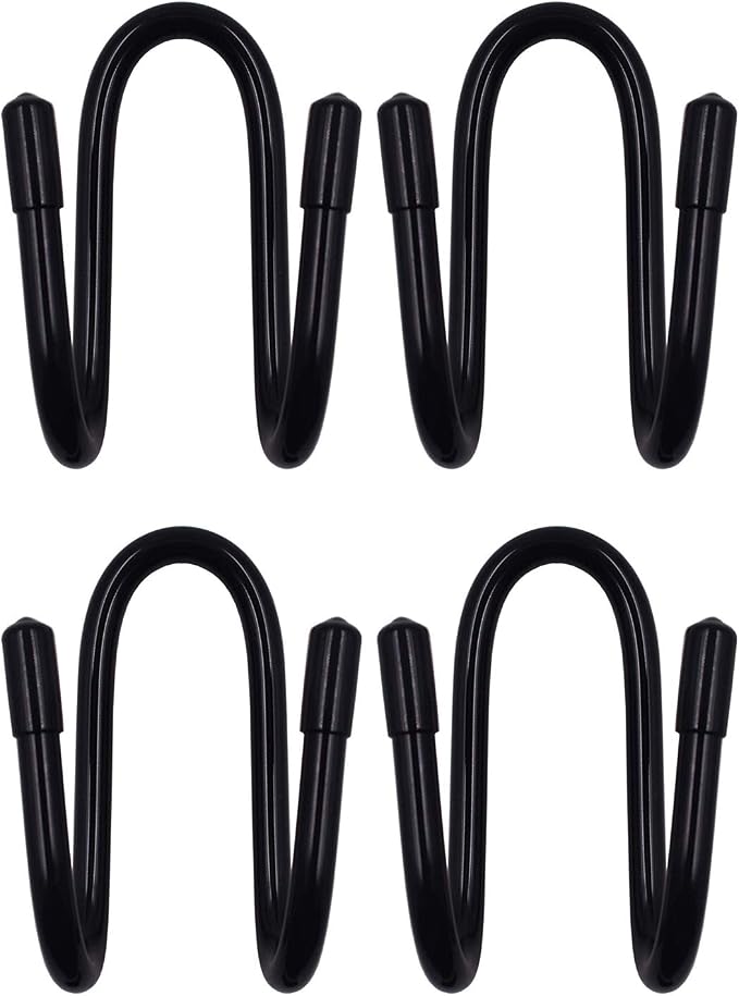 Flexible Over the Seat Hard Hat Rack Holder Back Seat Hanger Headrest Hanger Headrest Hook (Black X 4 Pack)