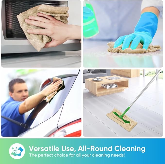 Brown Microfiber Cleaning Cloths, 20 Pack Cleaning Rags - Lint Free & Scratch-Free Microfiber Towels for Cars, House & Kitchen, Absorbent Cleaning Towels, 11.5 x 11.5 Inch