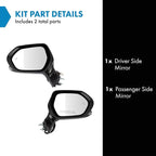 Power Heated Side Mirror Set Left & Right Smooth Black with Blind Spot Compatible with 2019-2021 Toyota Avalon TO1320404 TO1321404
