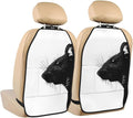 Rat Head Looking Silhouette Car Seat Back Kick Protectors,2 Pack Kick Mats with Storage Pockets for Vehicles to Protect from Dirt Mud Scratches