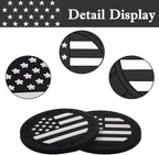 2 Pack Car Cup Holder Coaster, 2.75 Inch American Flag Soft Rubber Pad Set Round Auto Cup Holder Insert Drink Coaster Car Interior Accessories (Black White)