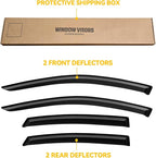 Rain Guards for 2013-2018 Nissan Altima, Out-Channel Window Visor Shields Vent Deflector Shade Wind Dark Smoke 2014 2015 2016 2017 13 14 15 16 17 18, Tape-On Outside-Mount, 4PCS