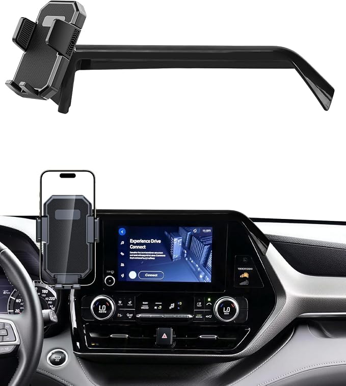 Car Phone Mount for 2020-2026 Toyota Highlander 8-inch Screen Accessories | L/LE/Hybrid XLE/Nightshade Auto Lock Car Phone Holder 360° Rotation Hands-Free Cradles Not Affect Vent (Not fit 12.3 '')
