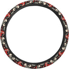 Skull Skeletons Fall in Love Dancing Steering Wheel Covers Anti-Slip Elasticity Car Accessories Steering Wheel Protector Universal 15 Inch for Cars SUV Vehicle Truck