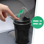 Car Trash Can with Lid, Mini Leakproof Vehicles Garbage Bin for Cup Holder, Multipurpose Automotive Interior Trash Organizers Storage Accessories, Universal for Truck Sedan SUV
