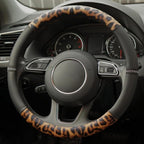 Leopard Steering Wheel Cover, Made with Breathable Microfiber Leather Cheetah Print, Anti-Slip, Universal Fit 14 1/2 inches to 15 inches, Black