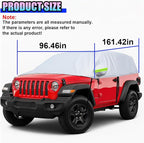 Half Car Cover for SUV, 161.4" Windproof Windshield Cover, Dustproof Auto Sunroof Covers with Reflective Straps, All Season Universal Waterproof Vehicle Window Sun Protector(SUV)
