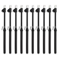Black Double Straight Type Tire Pressure Gauge, 10Pcs, 10-150 Psi, Suitable for Trucks, Cars, Motorcycles