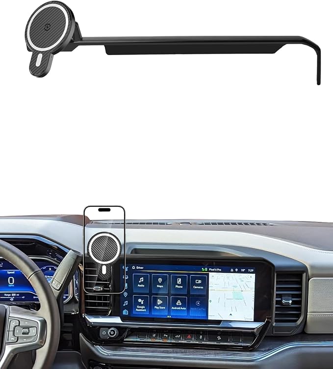 PZK Car Phone Holder for 2022-2026 Chevy Silverado/GMC Sierra 13.4'' Screen | Chevy Magnetic 15W Fast Wireless Charger 360° Magnetic Car Phone Mount LT/RST/ZR2/LTZ/LT Trail Boss Accessories