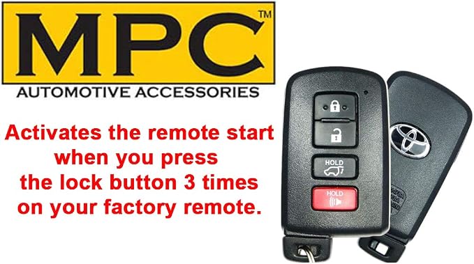 MPC Remote Start Kit Compatible with Toyota RAV4 2013-2018 | Plug and Play | Push to Start Vehicles Only | 5 Minute Install | Press Lock 3X to Start