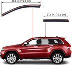 Extra Durable Clip-on in-Channel Auto Vent Window Visor, Fits 2014-2023 Jeep Cherokee, UV Protection Rain Guard, Original Wind Deflector, No-Drill Easy Install, Dark Smoke, 4-Pcs