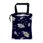 Car Garbage Bag Colorful Floral Spring Daisy Drawstring Car Trash Bag Hanging for Back Seat with Adjustable Buckle Canvas Vehicle Trash Can Easy-to-Install