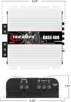 Bass 400 2 Ohms Monoblock Amplifier 400 Watts Rms 1 Channel 14.4VDC Out Power Full Range, Great for Sub/Bass - Rca/High Level Input, Car Audio