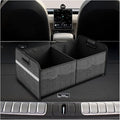 Car Trunk Organizer, Waterproof Large Capacity 600D Oxford Fabric Auto Trunk Storage Container with Pockets, Multi-Compartment Vehicle Storage Box Accessories for Car SUV Truck (Black)