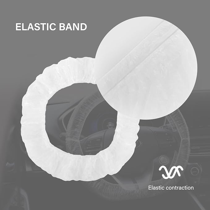 25PCS Disposable Steering Wheel Covers,Disposable Steering Wheel Protector with Elastic for Avoiding Scuffs & Scratches,Universal Car Steering Wheel Cover Car Accessories