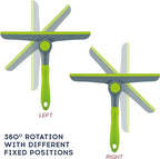 10" Heavy Duty Green, Grey Window Cleaning Squeegee, Handheld Squeegee for Glass Doors, Windows, Car Windshields & More