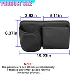 Car Side Door Organizer, Leather Auto Back Seat Storage Pouch with Cup Holder, Car Console Side Trash Can, Universal Vehicle Interior Organizer Pocket for Phone, Coin, Sunglasses (Black)