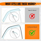 in Channel Window Visor Deflectors, Compatible with 1999-2011 Ford Ranger, Acrylic Smoke Tinted Slim Style Window Rain Guards, Sun Wind Side Vent Visor Set, 4 Pieces