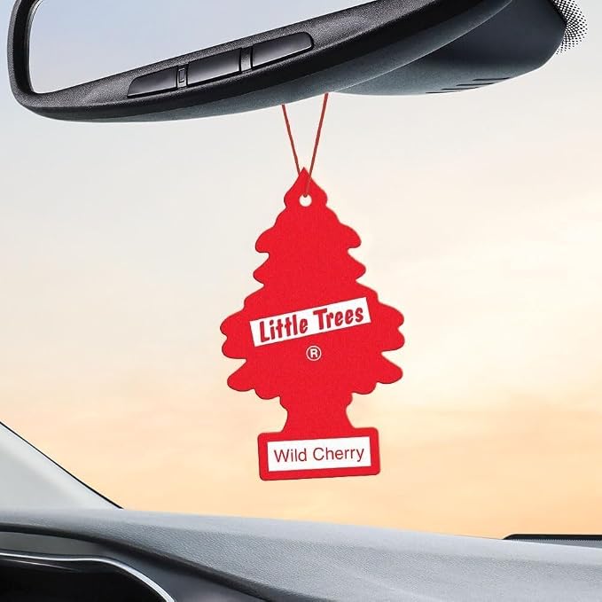 Car Air Freshener | Hanging Paper Tree for Home or Car | Wild Cherry | Pack of 6