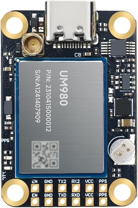MJ GPS RTK Module, Centimeter-Level high-Precision Tracker, All-Constellation(GPS/BDS/GLONASS/Galileo/QZSS) GNSS Receiver, Real-time Positioning of Vehicles and GPS surveys (MJRTK-UM980)