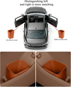 Car Interior Storage Box, Black Silicone Door Side Organizer with Umbrella Holder and Trash Can, Vehicle Accessory (Orange)