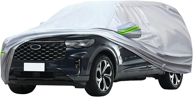 16-Layer Waterproof All-Weather SUV Car Cover Heavy Duty Full Exterior Protection Universally Fit fit Ford Explorer Toyota Highlander Kia Telluride Palisade Pilot Dodge Durango GMC Acadia etc