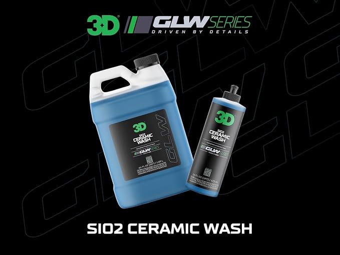 3D SiO2 Ceramic Wash & Wax Soap - 1 Gallon - pH Neutral Car Shampoo with Hydrophobic Protection & Deep Gloss | SiO2 Coating | Scratch-Free Detailing