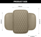 Car Center Console Cover Upgraded Microfiber Leather Car Arm Rest Cover with 2 Storage Bags Universal Armrest Cover for Car Storage Box Car Interior Accessories Protector for Most Vehicle-Beige