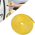Car Door Protector Edge Guards, Universal Rubber Seal U Shape Car Door Protection, Aluminum Boat Edge Trim Guards No Glue Required, Exterior Accessories Fit for Most Cars (Yellow/16FT)