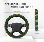 Elastic Cute Tree Frog Green Car Steering Wheel Cover Protector Upgrade Thicken,Durable Soft Car Accessories for Diverse Cars Truck SUV for Men Women Universal 15 Inch